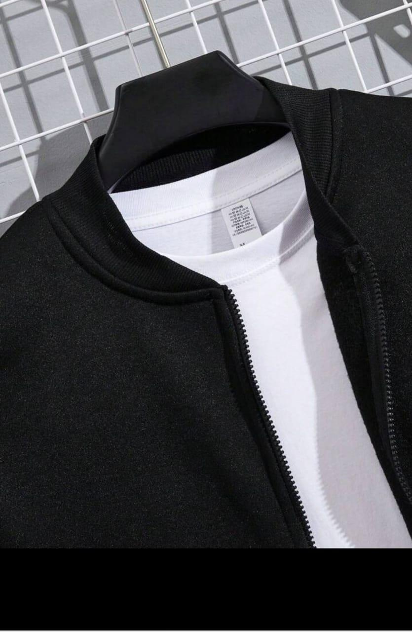 2 Pcs Men’s Fleece Plain Zipper Track Suit