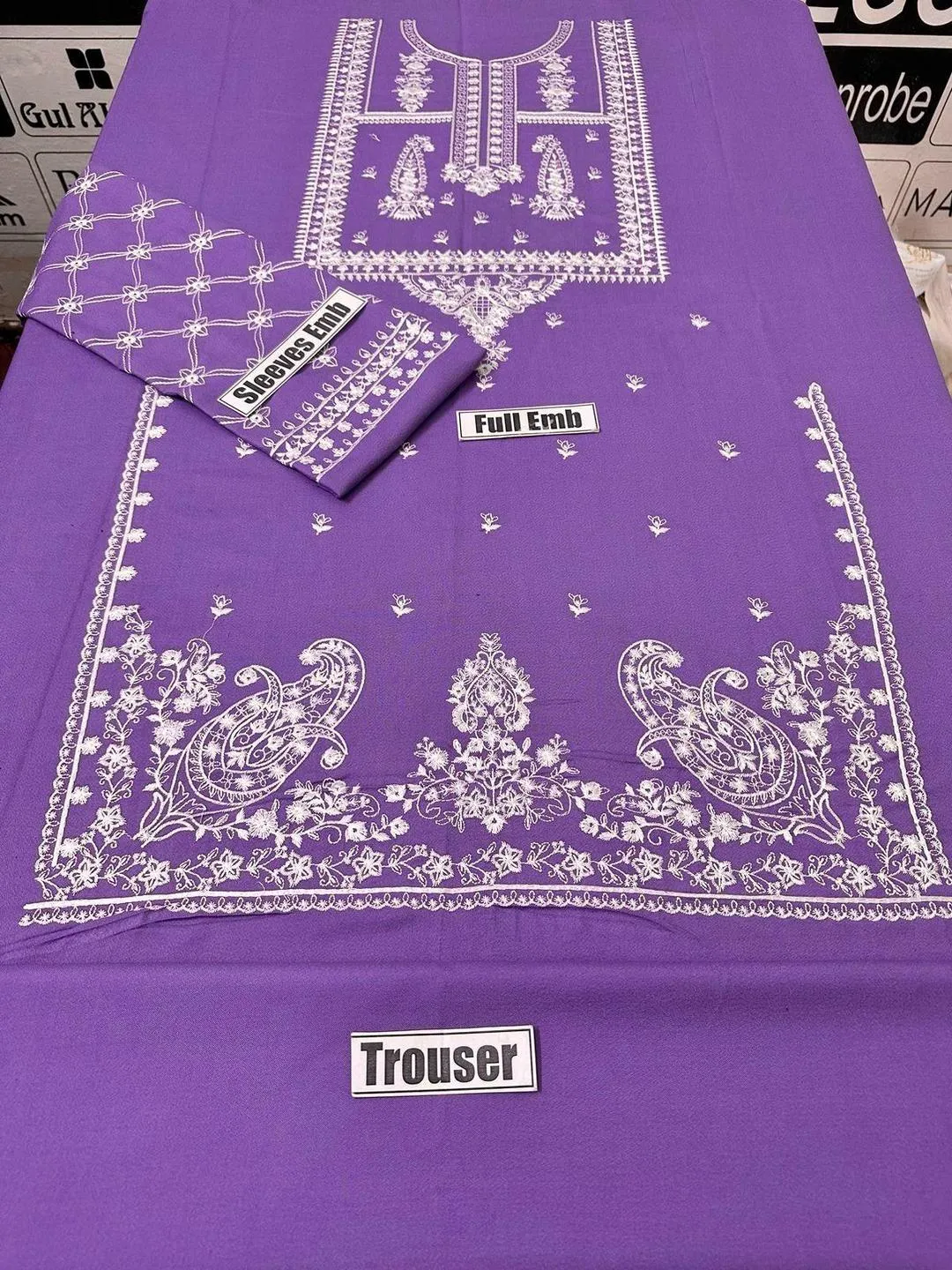 2 Pcs Women’s Unstitched Embroidered Suit