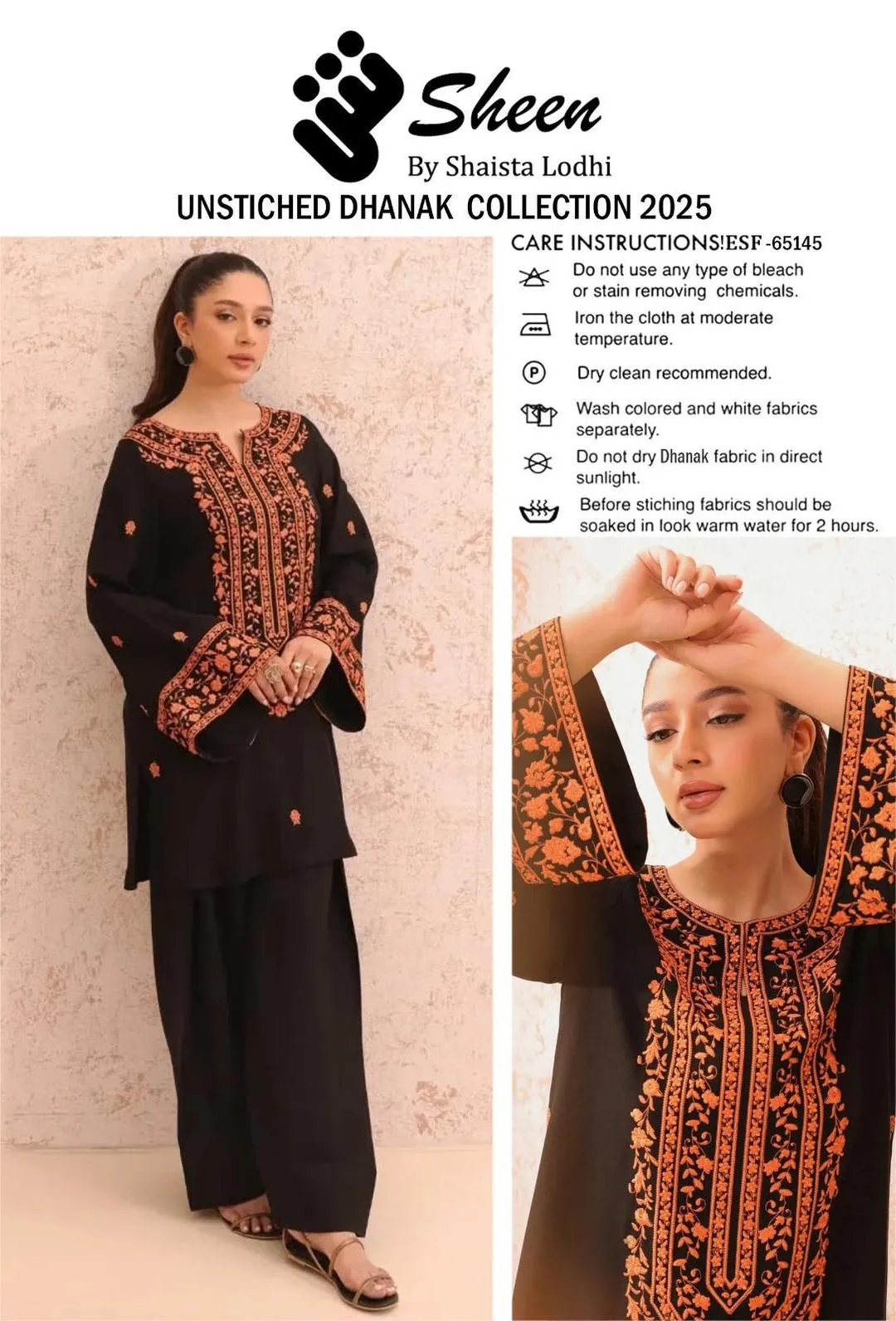 2 Pcs Women’s Unstitched Embroidered Suit