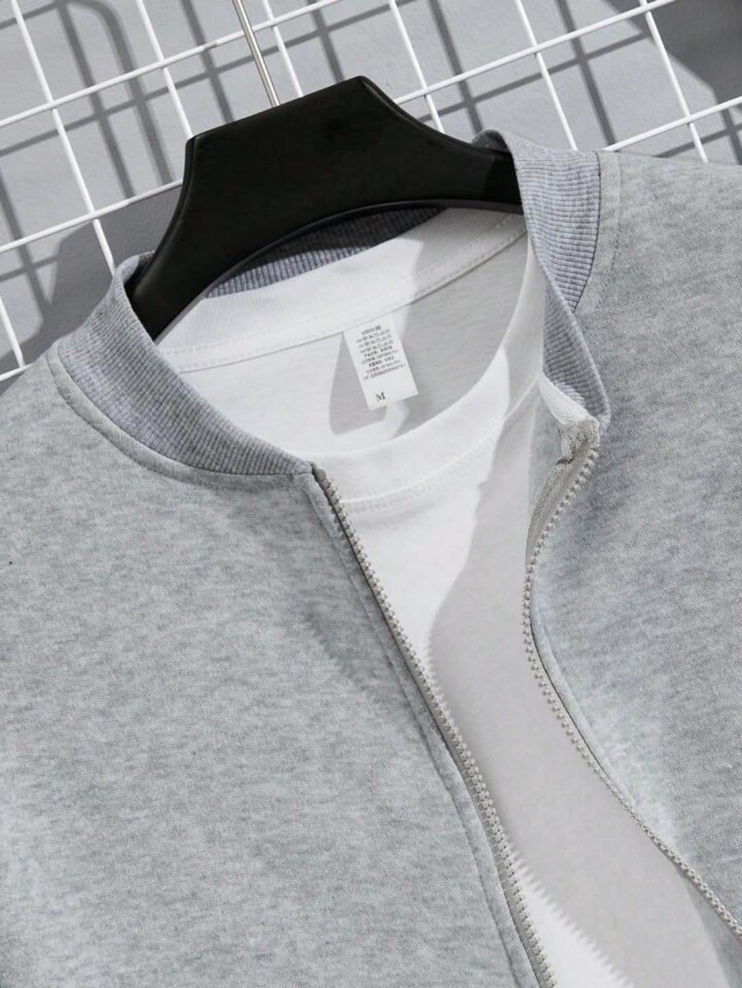 2 Pcs Men’s Fleece Plain Zipper Track Suit