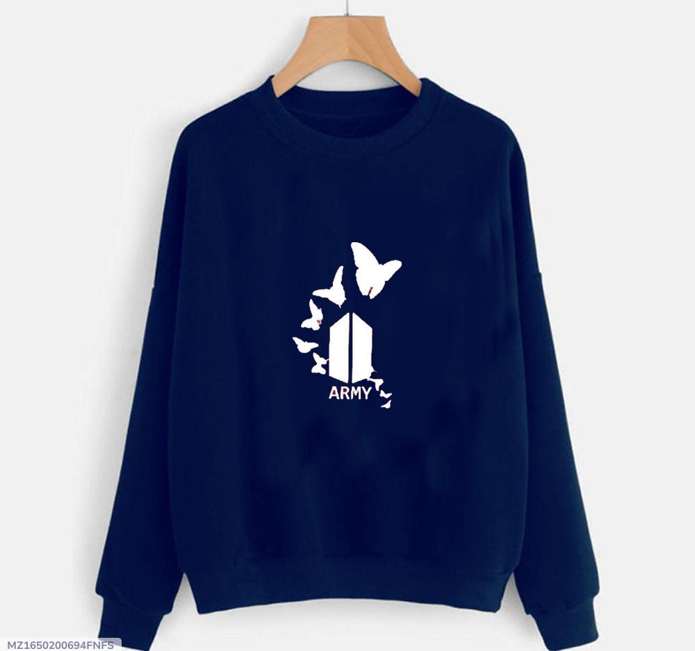 1 Pc Women's Stitched Fleece Printed Sweat Shirt