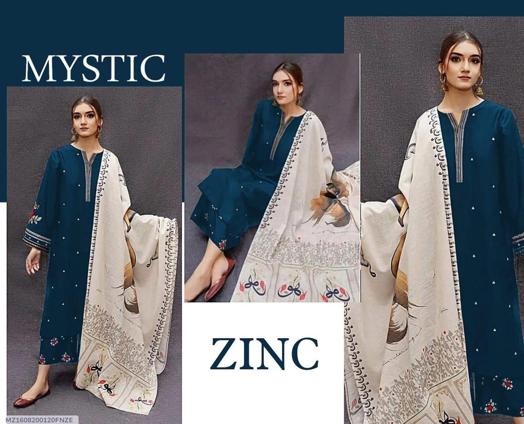 3 Pcs Women's Unstitched Embroidered Suit