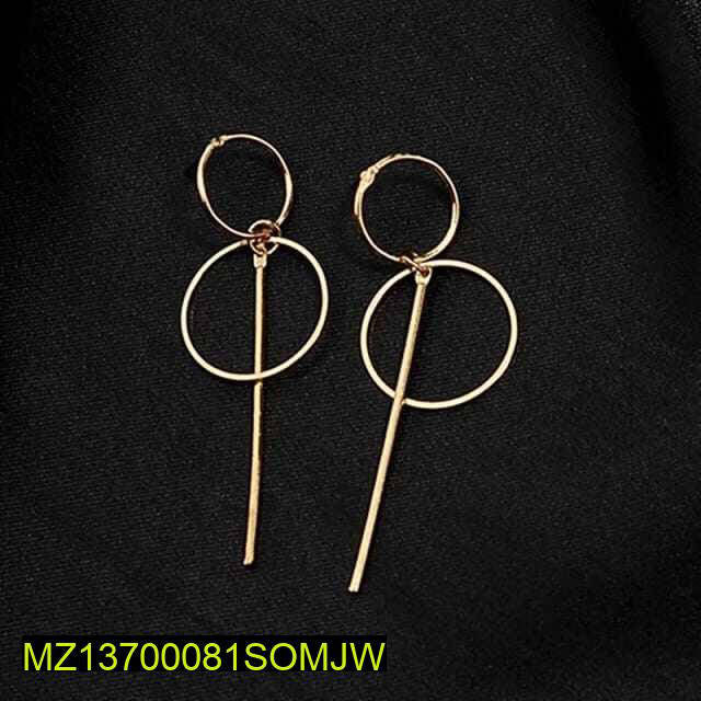 Trendy Double Circles Drop Line Earrings