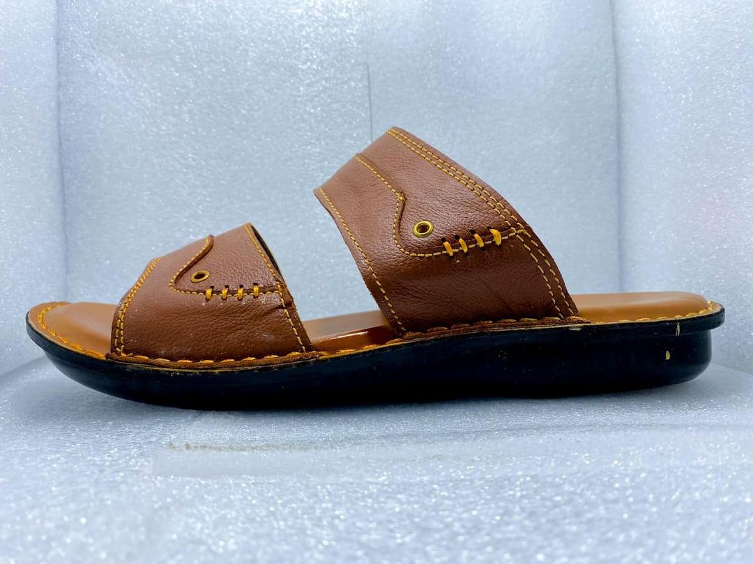 Men's Casual Leather Slipper - Mustard