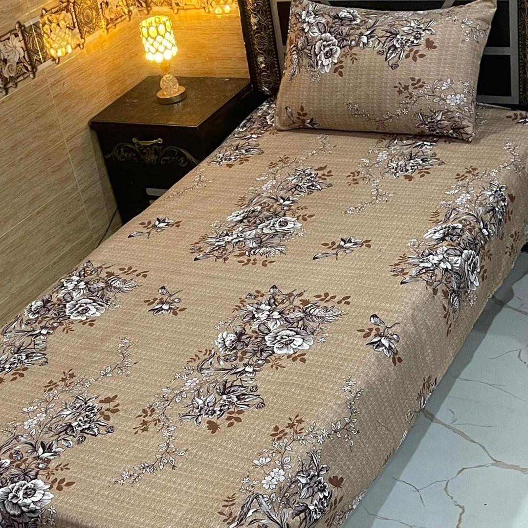 4 Pcs Crystal Cotton Printed Single Bedsheet