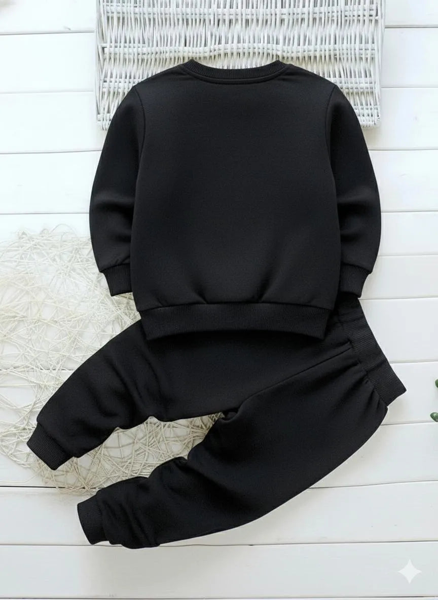 2 Pcs Boy's Fleece Printed Tracksuit