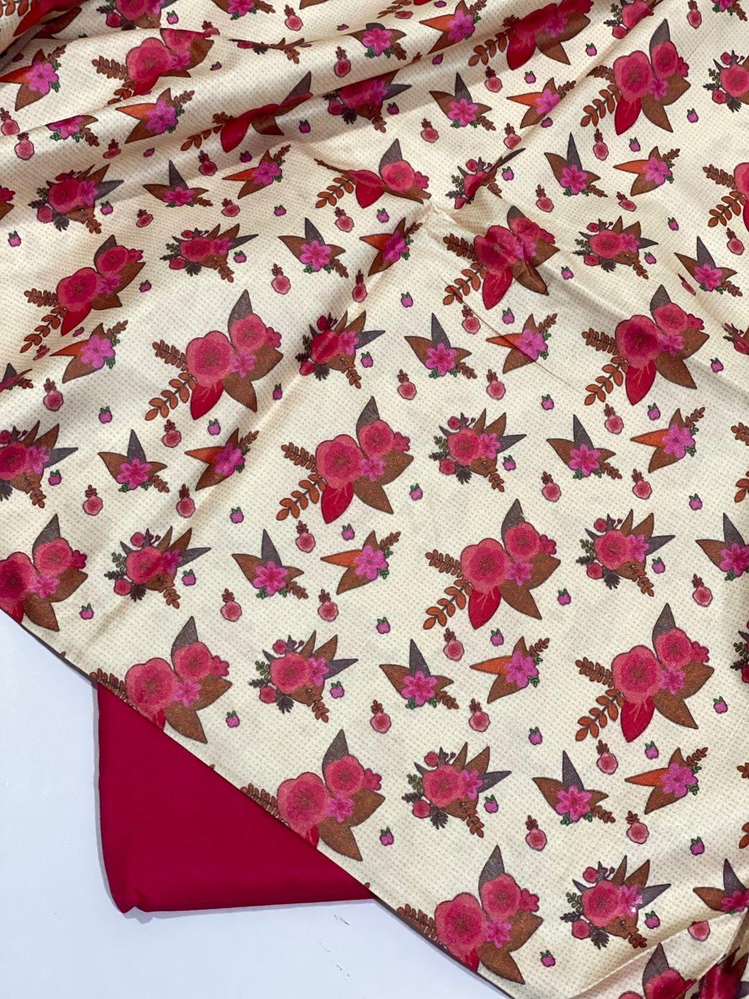 2 Pcs Women's Unstitched Digital Print Suit