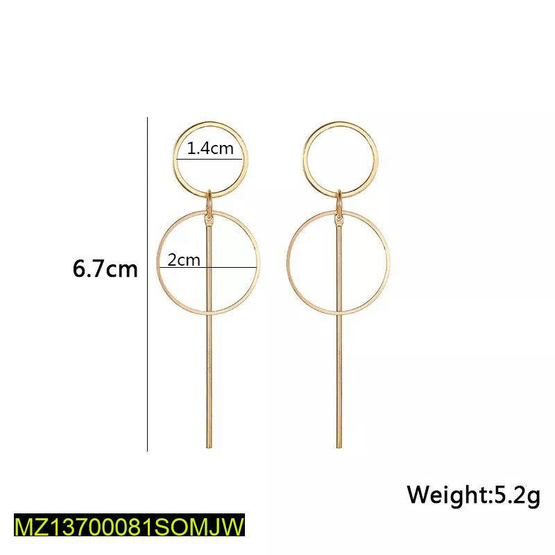 Trendy Double Circles Drop Line Earrings