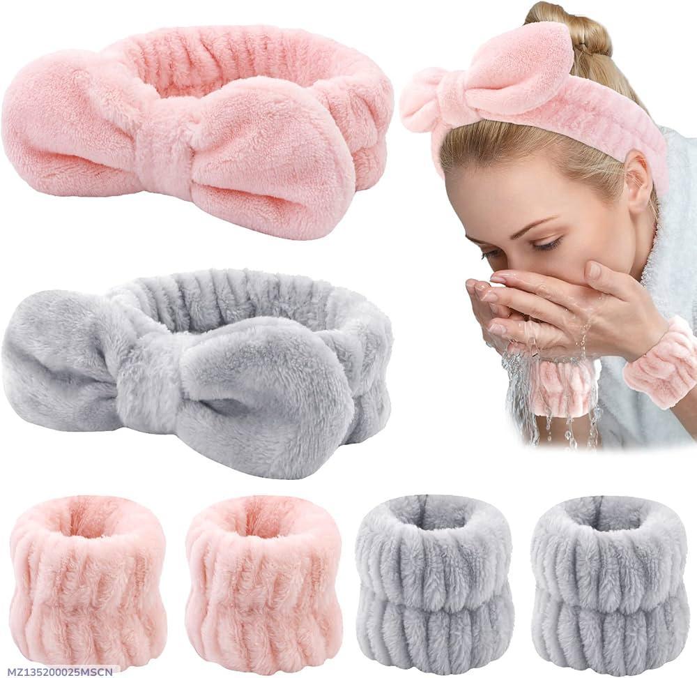 3 in 1 Makeup Accessories Deals - Pack of 3 Facial Bands in Pink & Grey