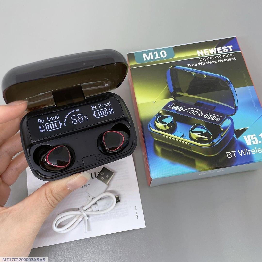 Black Bluetooth 5.3 Earbuds with Long-Lasting Battery - 1 Pcs