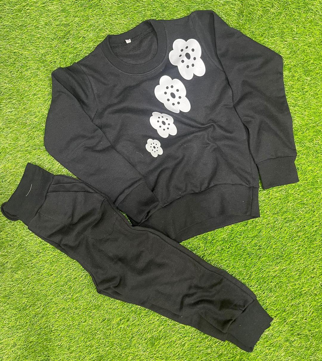 2 Pcs Girl's Fleece Printed Sweatshirt Tracksuit