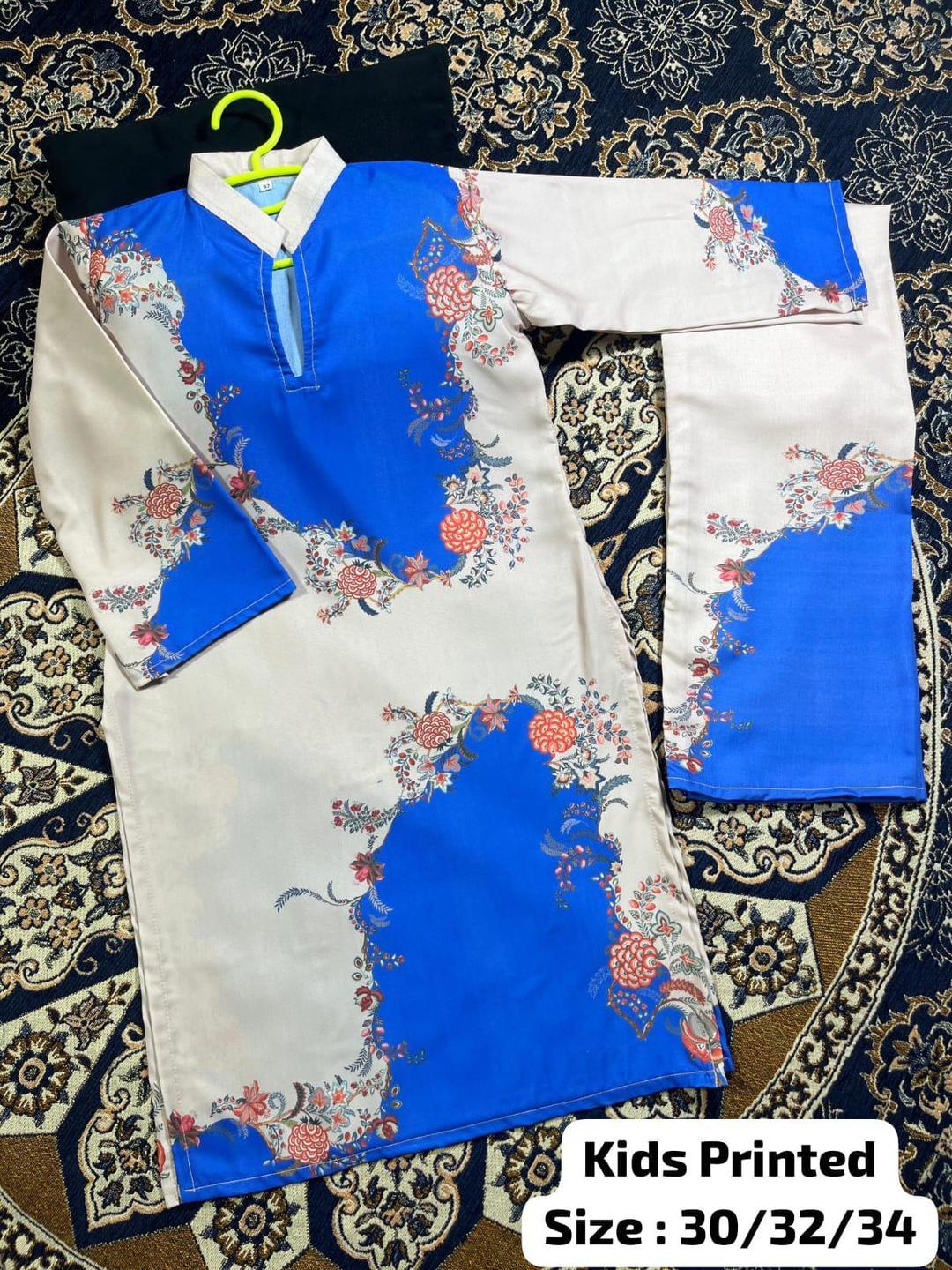 2 Pcs Girl's Lawn Printed Shirt And Trouser Suit