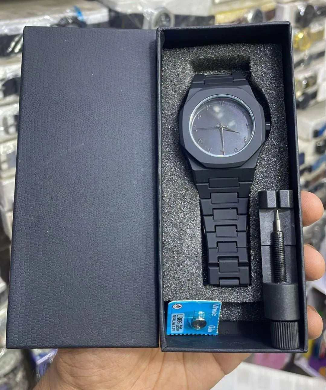 Men's Black Aura Watch With Box