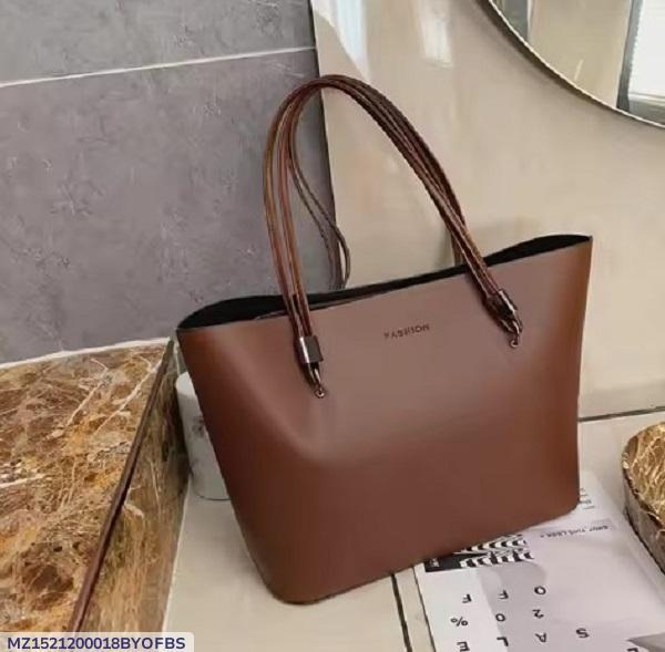 Women's PU Leather Plain Shoulder Bag