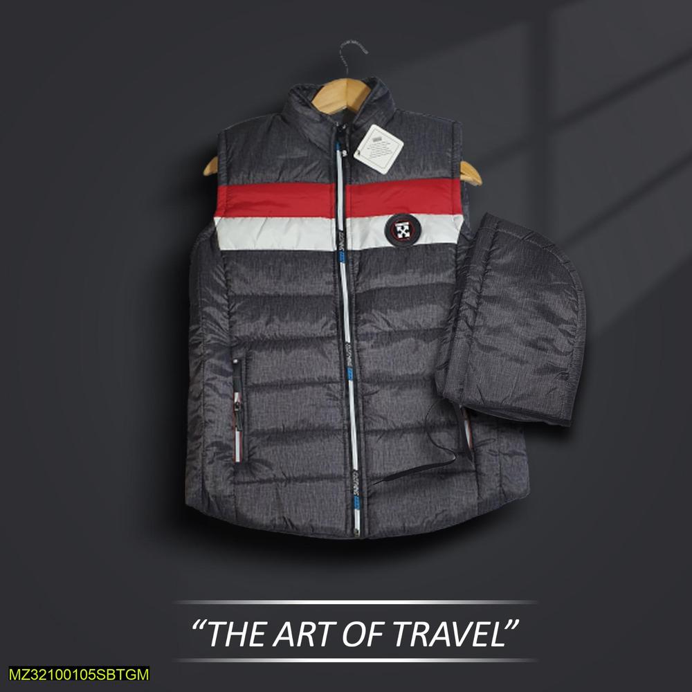 1 Pc Men's Stitched Parachute Quilted Plain Jacket