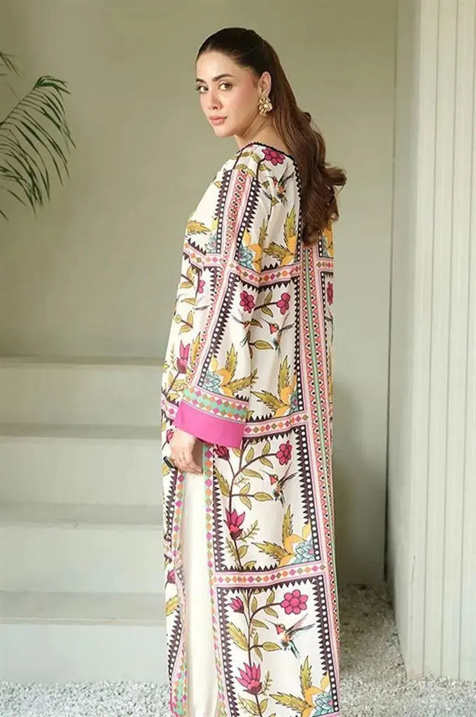 2 Pcs Women's Unstitched Printed Suit