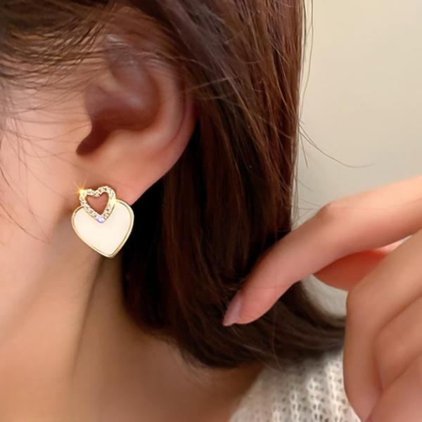Beautiful Korean Heart Shape Zircon Earrings For Women (PJT-987)