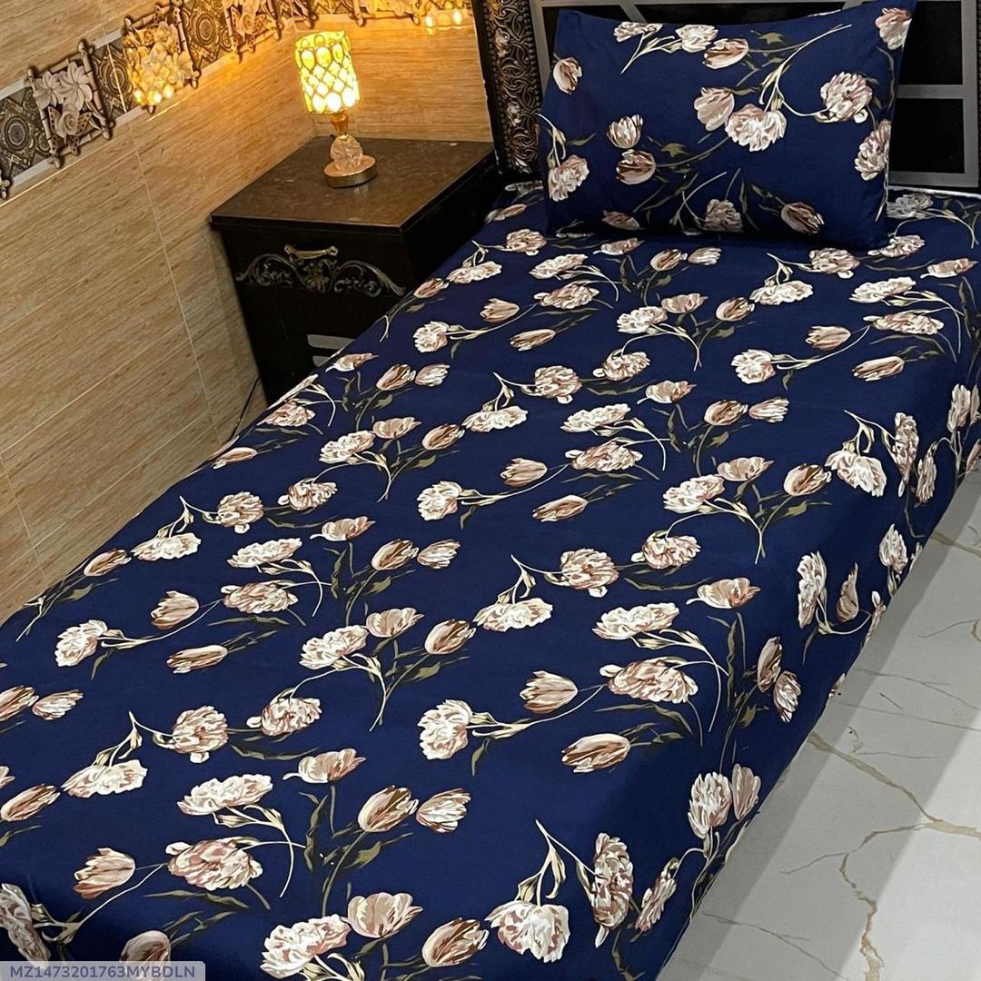 4 Pcs Crystal Cotton Printed Single Bedsheet