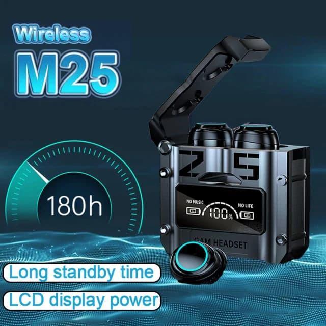 M25 Bluetooth 5.3 Earbuds with Long-Lasting Battery - 1 Pcs - /Silver