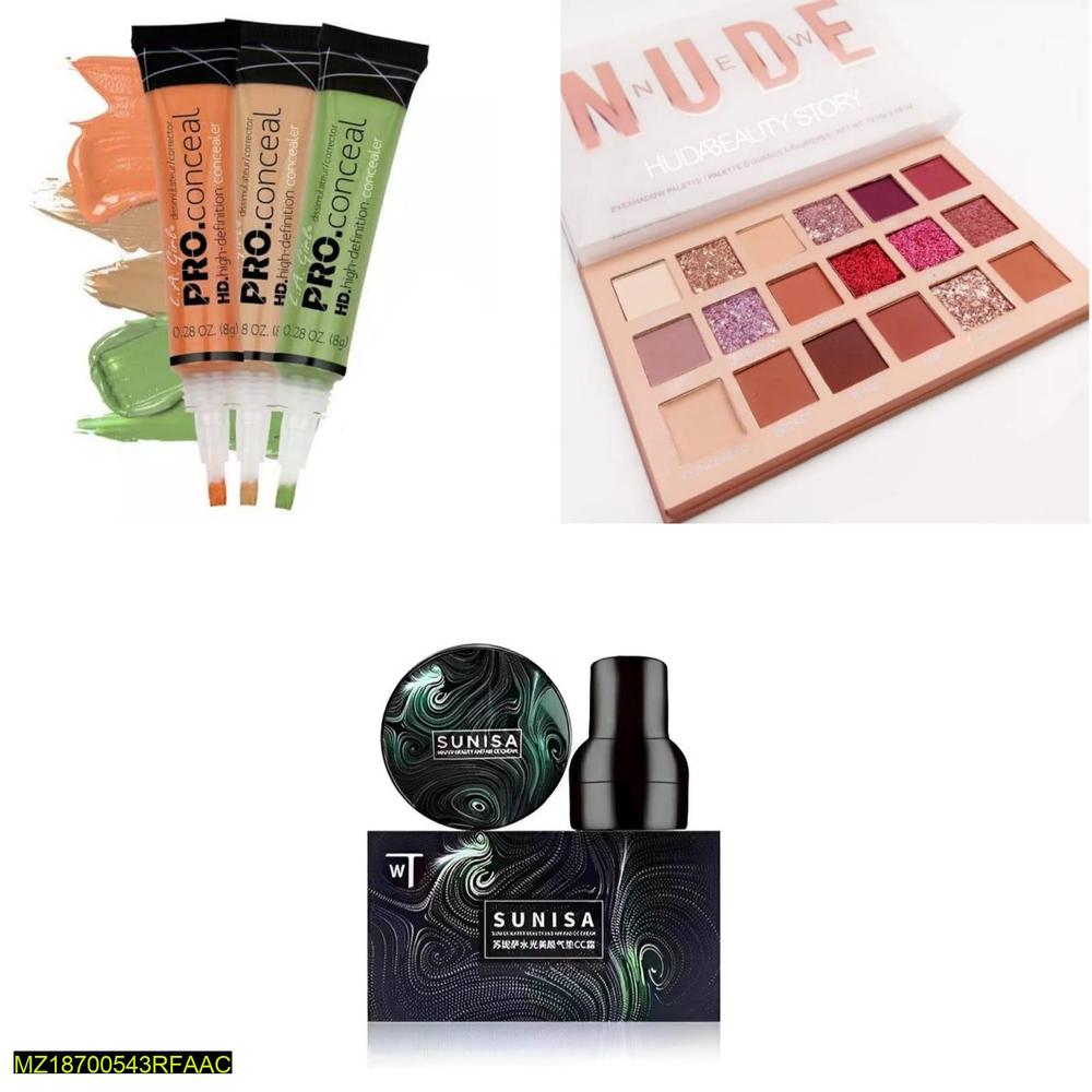 Foundation, Eyeshadow & Concealer - Pack of 3