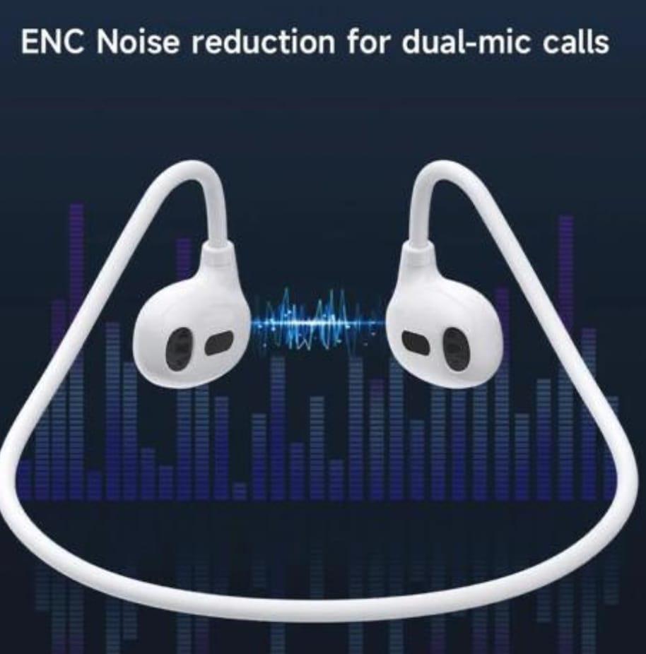 White Bluetooth 5.3 Handsfree with HiFi Sound Quality