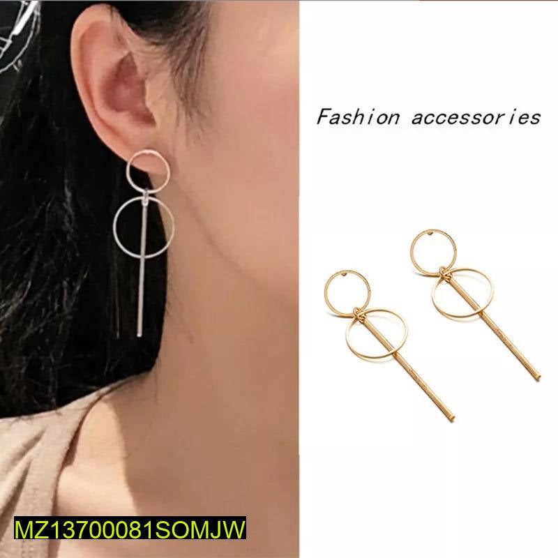 Trendy Double Circles Drop Line Earrings