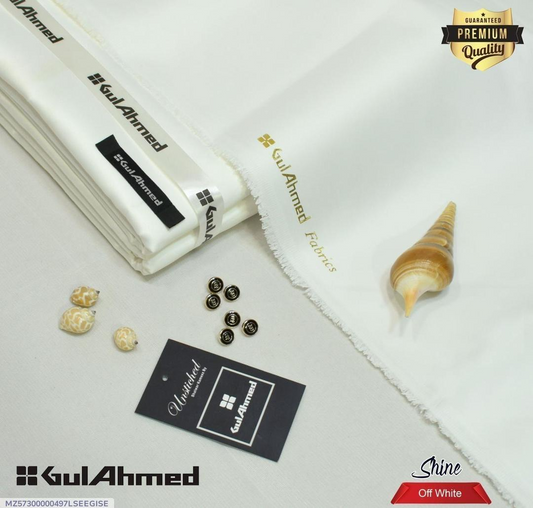 Men’s Unstitched Cotton Plain Suit - Off-White