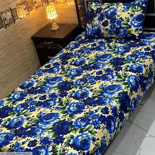 4 Pcs Crystal Cotton Printed Single Bedsheet