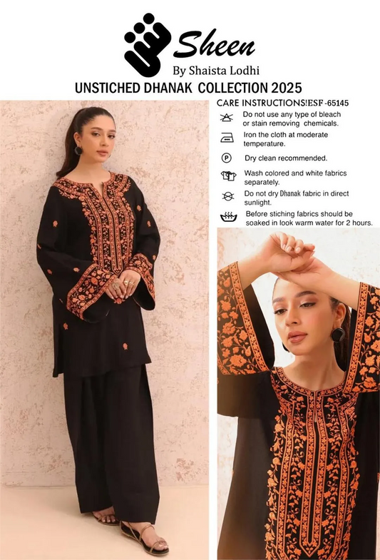 2 Pcs Women’s Unstitched Embroidered Suit