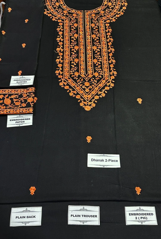 2 Pcs Women’s Unstitched Embroidered Suit