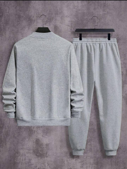 2 Pcs Men’s Fleece Plain Zipper Track Suit