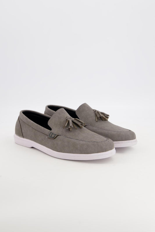Men's Leather Fancy Grey Loafers