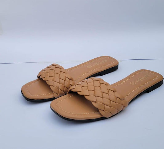Elegant Women's Brown Rexine Flats