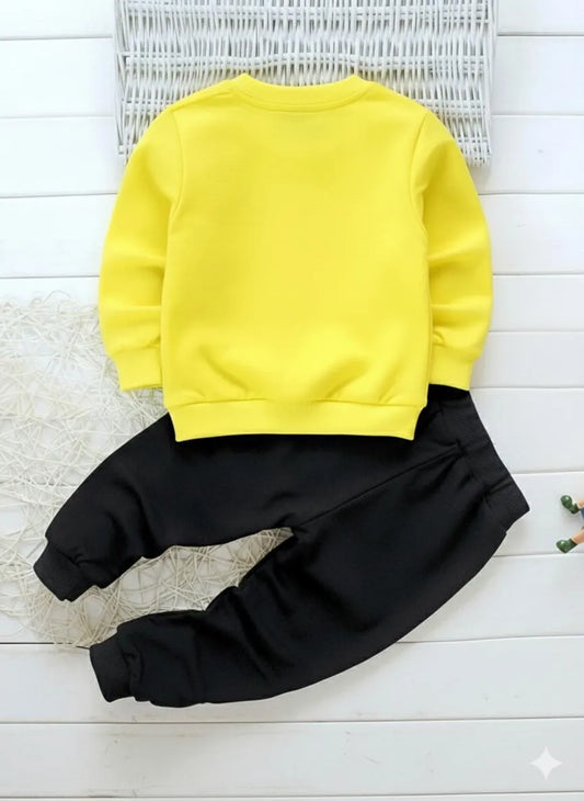 2 Pcs Boy's Fleece Printed Tracksuit