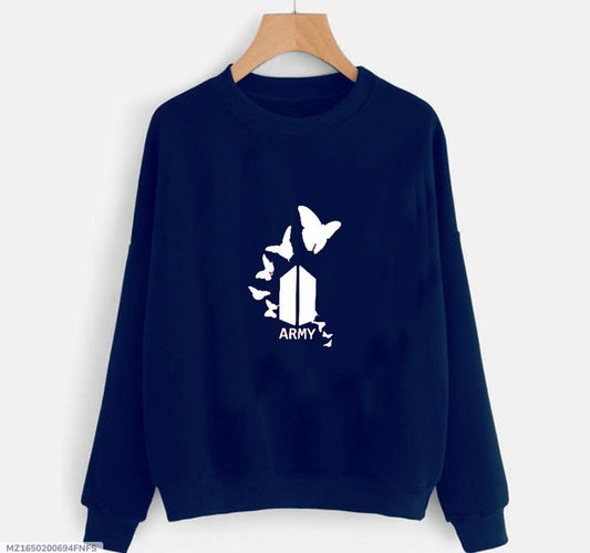 1 Pc Women's Stitched Fleece Printed Sweat Shirt