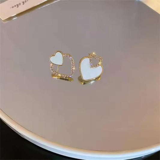 Beautiful Korean Heart Shape Zircon Earrings For Women (PJT-987)