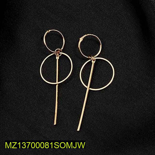 Trendy Double Circles Drop Line Earrings