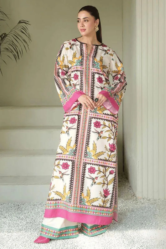 2 Pcs Women's Unstitched Printed Suit