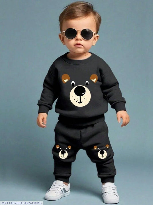 2 Pcs Boy's Polyester Printed Tracksuit