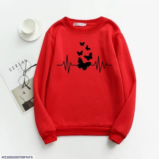 1 Pc Women's Stitched Fleece Printed Sweat Shirt