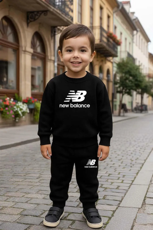2 Pcs Boys and Girl's Fleece Printed Sweatshirt Tracksuit