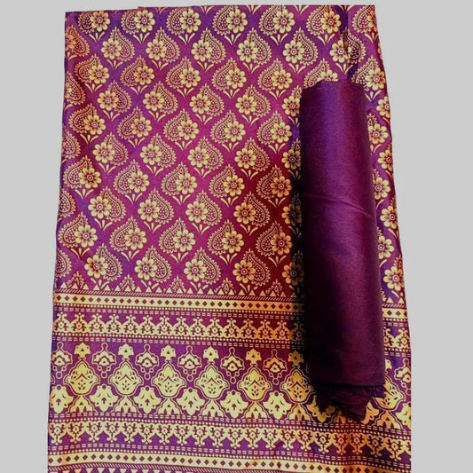 2 Pcs Women's Unstitched Block Printed Suit