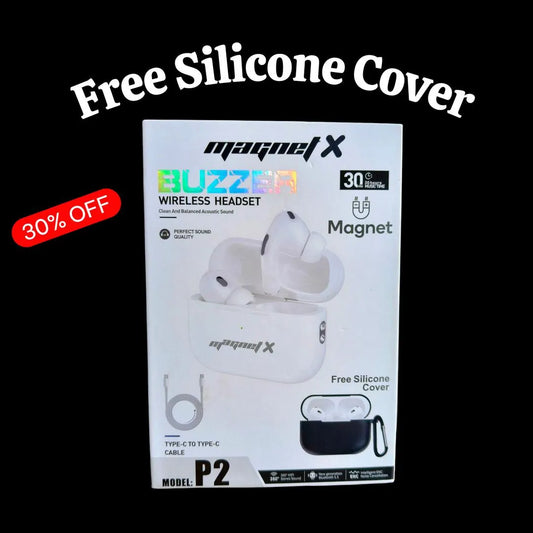 Magnet X Buzzer Wireless Earbuds Headset, 160 Hours Battery, Free Silicone Cover