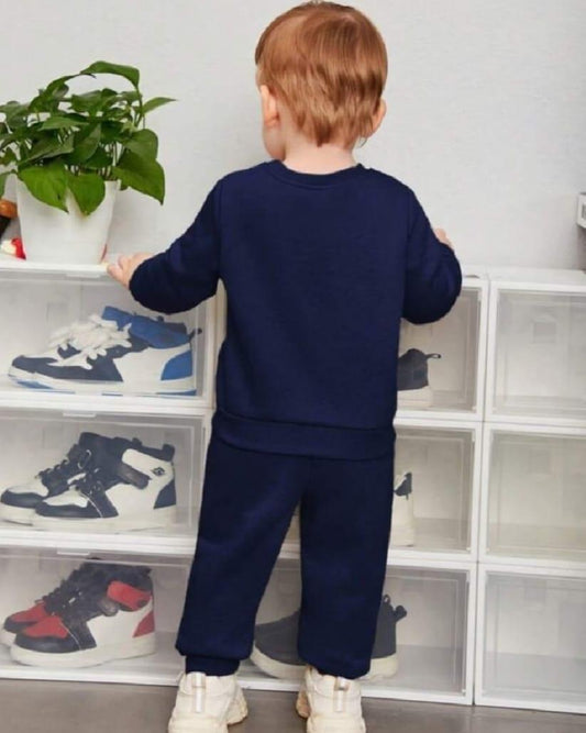 Fun Printed Fleece Tracksuit for Boys & Girls - 2 Pcs Set
