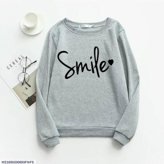 1 Pc Women's Stitched Fleece Printed Sweat Shirt