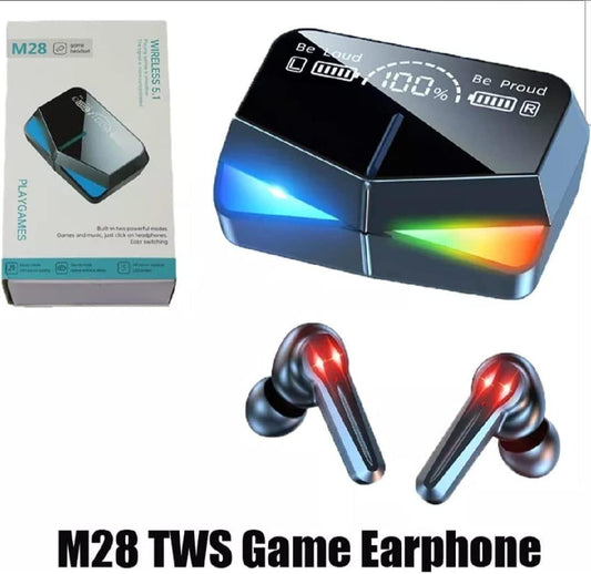 M28 TWS Game Earbuds with Long Battery Life & Sleek Design - 1 Pcs