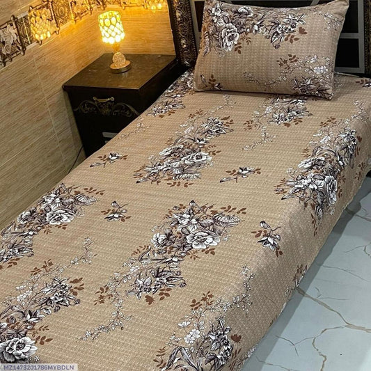 4 Pcs Crystal Cotton Printed Single Bedsheet
