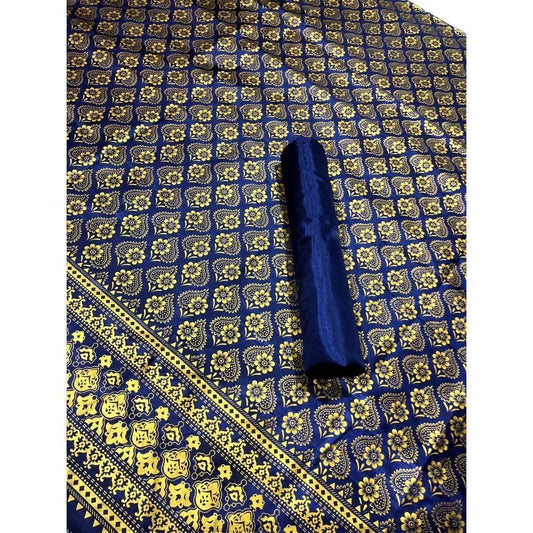 2 Pcs Women's Unstitched Block Printed Suit