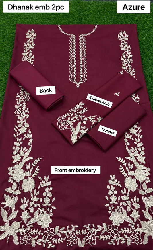 Stunning Red Embroidered Suit Set - 2 Pcs Ensemble with Stylish Trouser