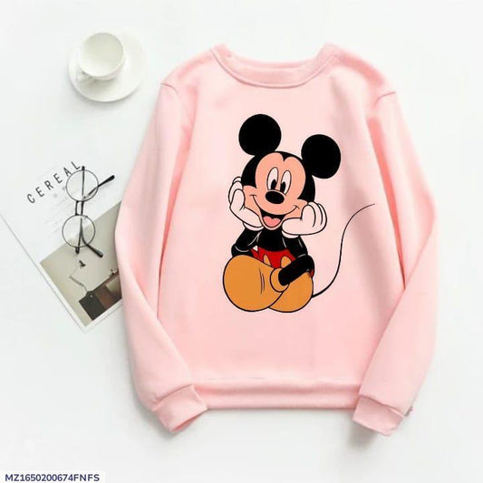 1 Pc Women's Stitched Fleece Printed Sweat Shirt